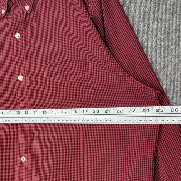 Chaps Shirt Mens XL Red Black Gingham Check Long Sleeve Button Down - Picture 6 of 12